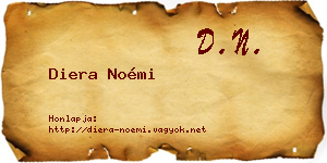 Diera Noémi névjegykártya
